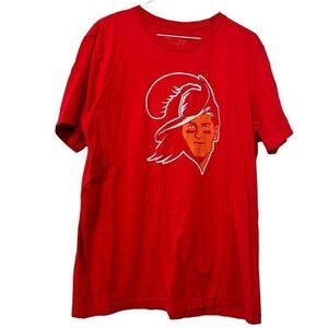 Distant Replay Cotton Short Sleeve Crew Neck Graphic Print T-Shirt Red Size XL
